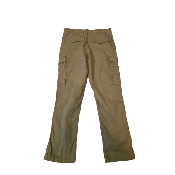 Carhartt Pants Mens 32x30 Dark Khaki Relaxed Fit Straight Canvas Cargo Work Pant - Picture 3 of 12